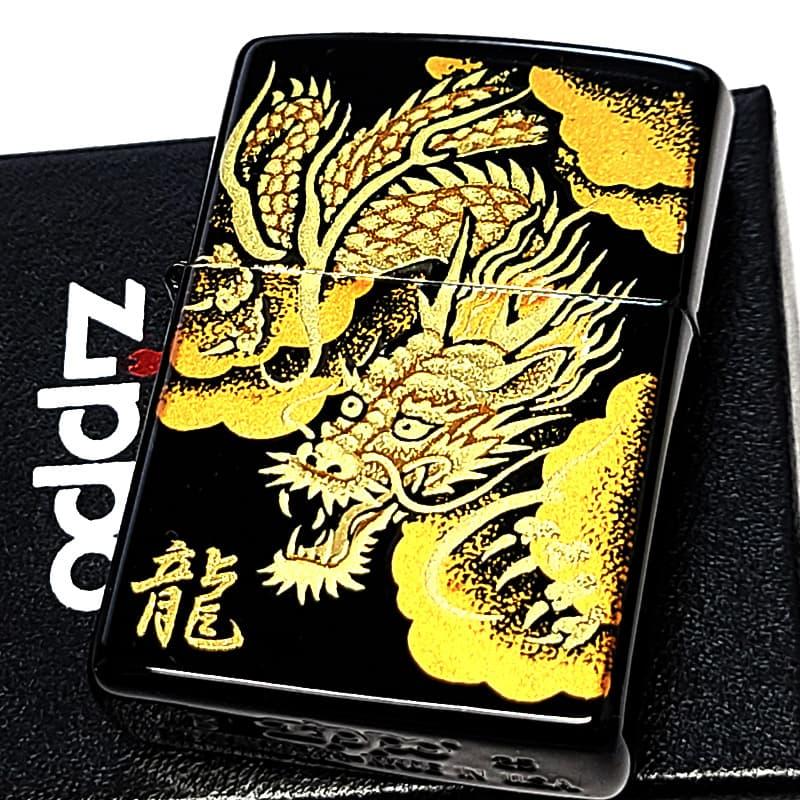 ジッポライター本金箔塗り ZIPPO（ジッポー） ライター龍 漆塗り 本金蒔絵 ジッポ 和柄