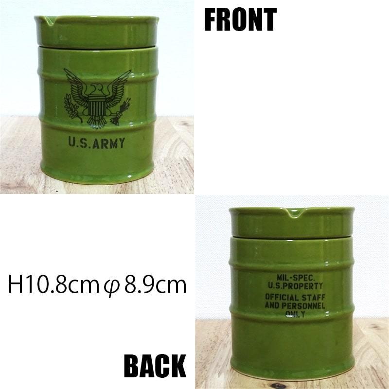 ドラム缶灰皿 喫煙具 ARMY タバコ グリーン 小物入れ アーミー