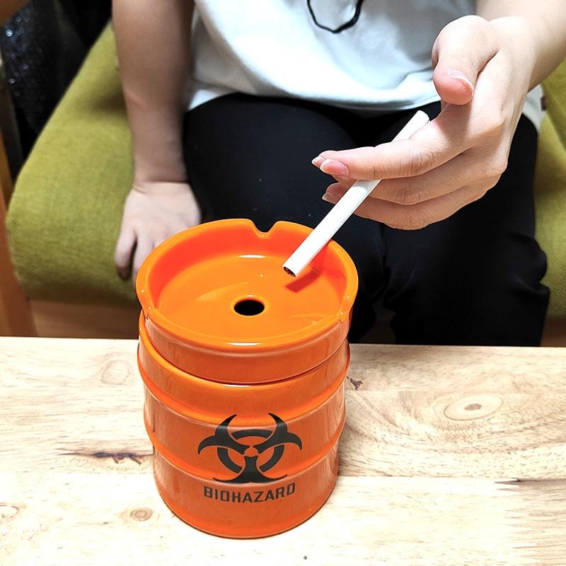 ドラム缶灰皿 喫煙具 BIOHAZARD タバコ オレンジ バイオハザード 小物