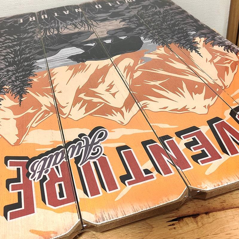 アメリカン レトロ 木製看板 キャンプ ADVENTURE おしゃれ