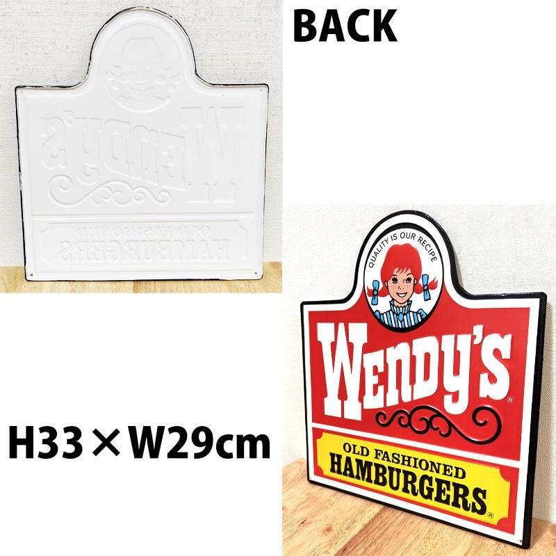 ブリキ看板 エンボスメタルサイン Wendy's OLD LOGO かわいい