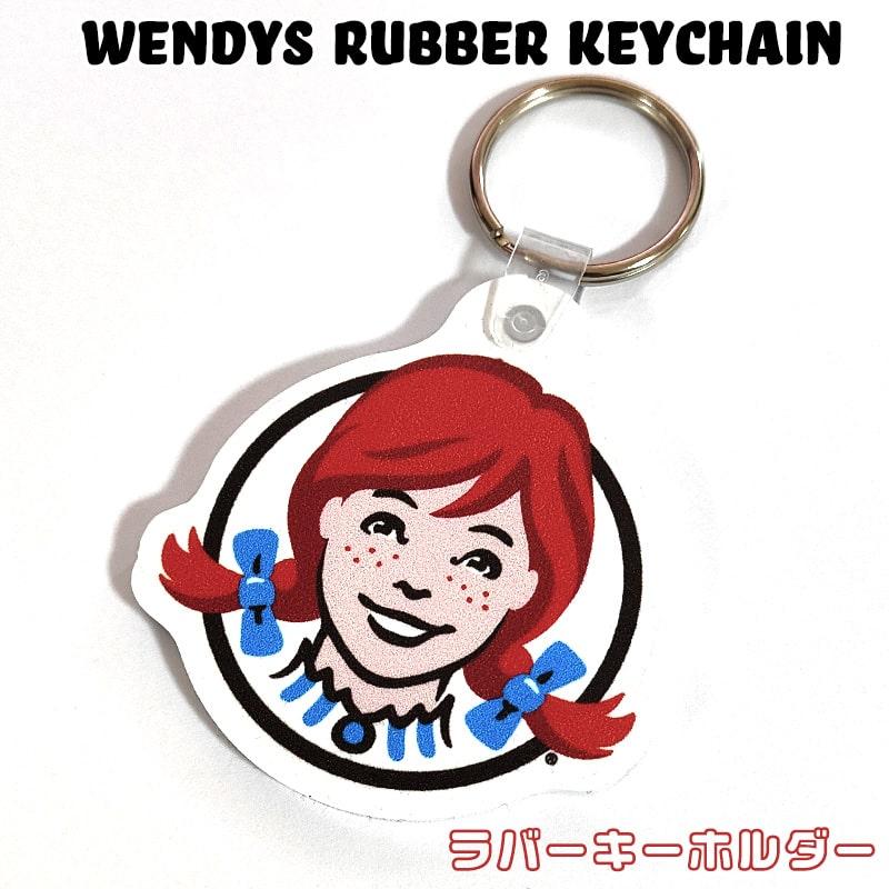 キーホルダー Wendy's ラバー キーチェーン レトロ かわいい ウェンディーズ アメリカン 雑貨 おしゃれ レディース ストラップ