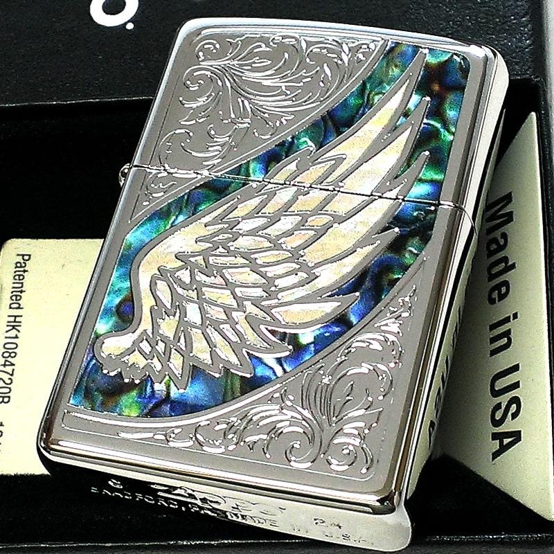 ジッポー羽根付 ZIPPO（ジッポー） ライター 天使の羽 ウイング ジッポ グリーン