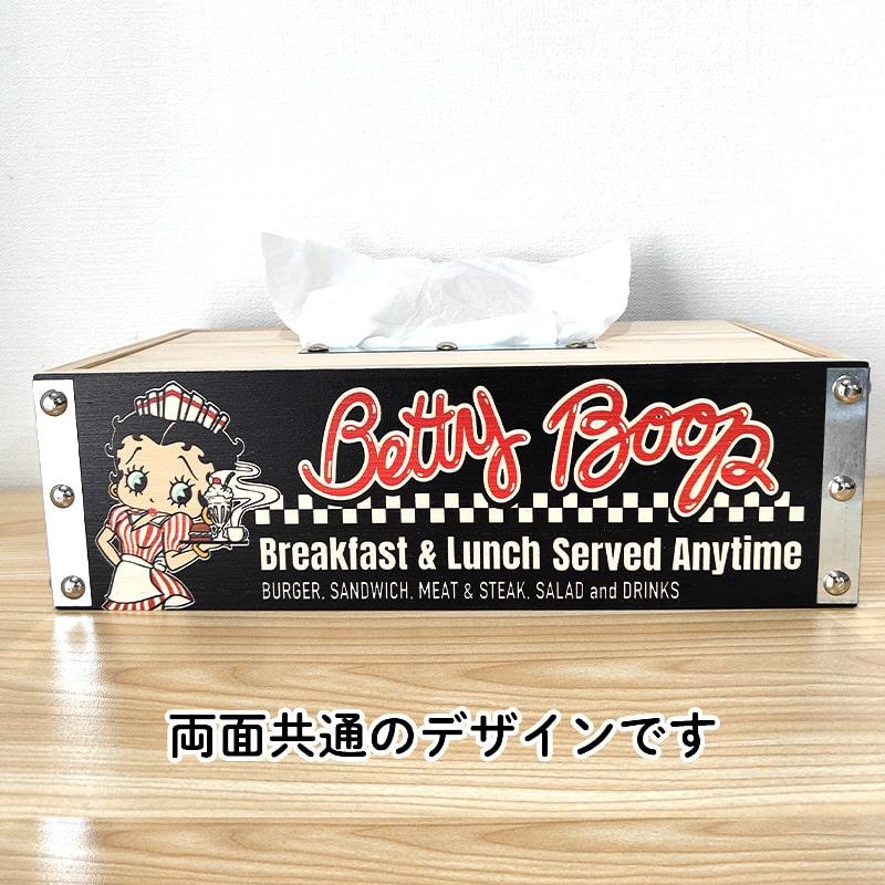 アメリカン レトロ ティッシュケース 可愛い ベティ・ブープ 木製