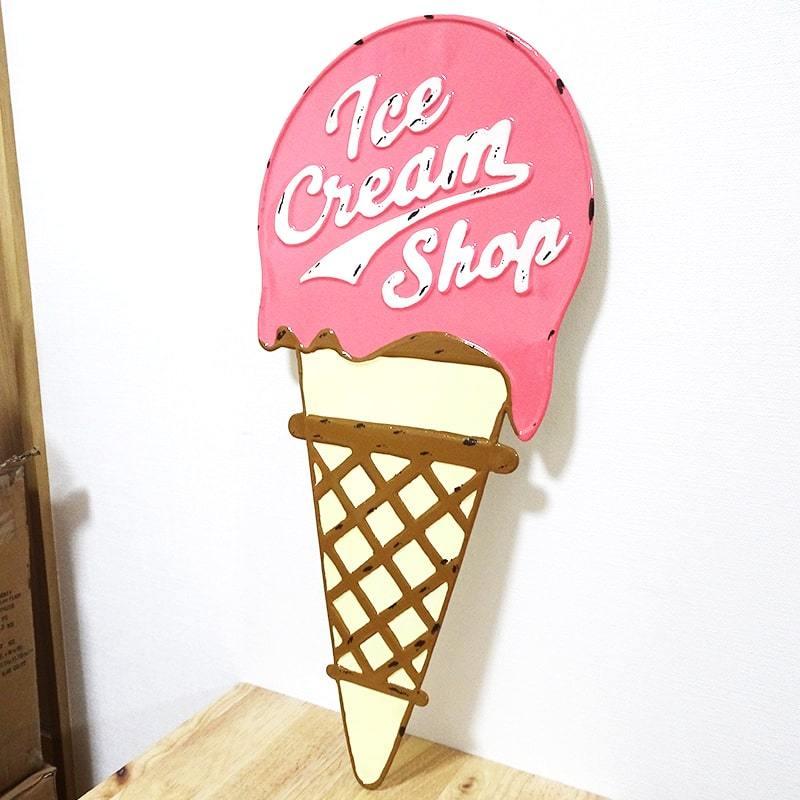 ブリキ看板 可愛い アイスクリーム ポップ Ice Cream Shop アメリカン