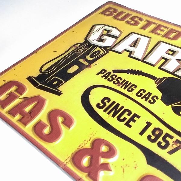 アメリカン ブリキ看板 GAS＆OIL ガソリン スタンド プレート 壁飾り