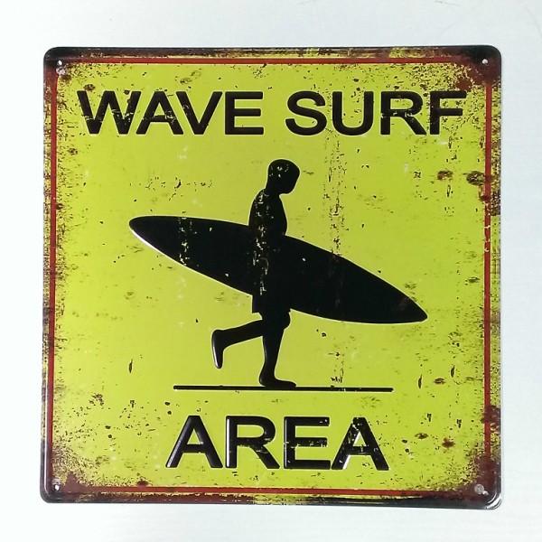アメリカン ブリキ看板 WAVE SURF サーファー サーフィン プレート 壁