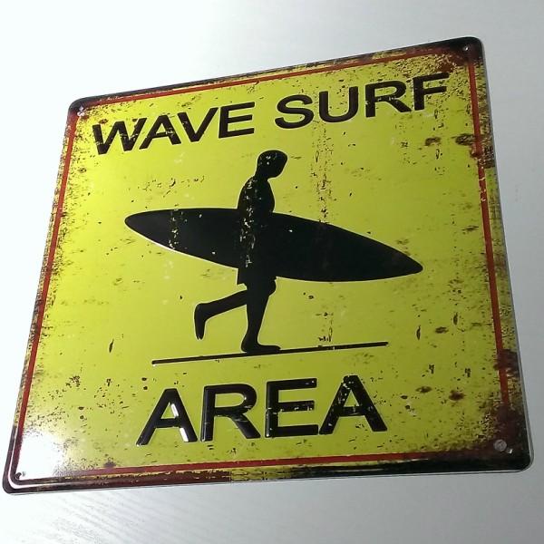 アメリカン ブリキ看板 WAVE SURF サーファー サーフィン プレート 壁