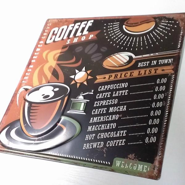 アメリカン ブリキ看板 コーヒーショップ Coffee Shop プレート メタル