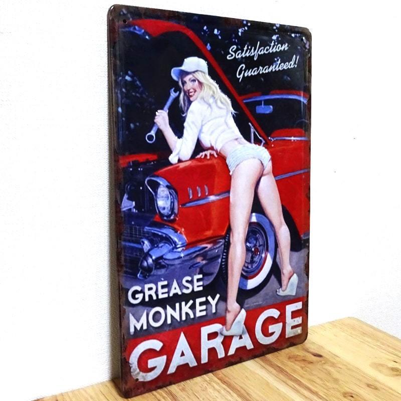 Garage ブリキ看板 ガレージ セクシー おしゃれ 車 アンティーク Garage ブリキ看板 ガレージ セクシー おしゃれ 車 アンティーク