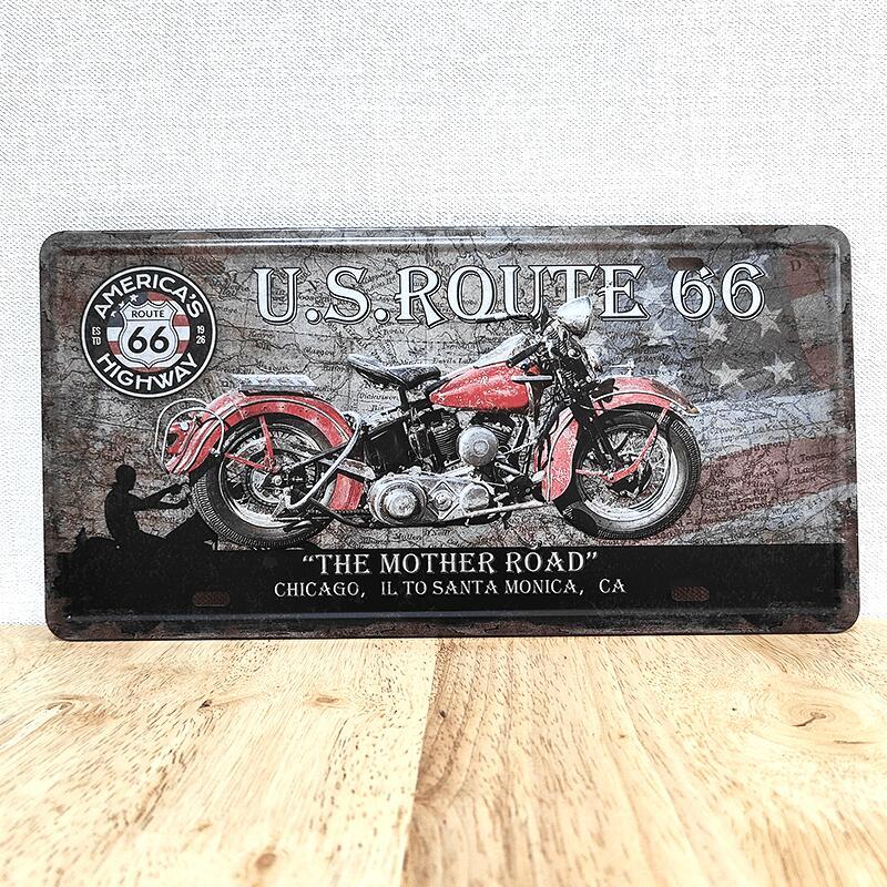 アメリカン レトロ ブリキ看板 おしゃれ ルート66 U.S. ROUTE 66
