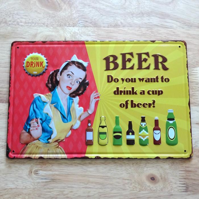 アメリカン ブリキ看板 Cup Of Beer ウエイトレス ビール プレート 壁飾り ビンテージ 雑貨 インテリア 可愛い かわいい サーファー カフェ 店舗 Z115 Zippoタバコケース喫煙具のハヤミ 通販 Yahoo ショッピング