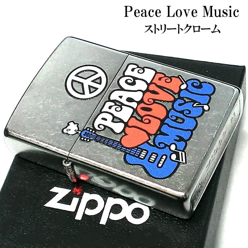 ZIPPO（ジッポー） ライター PEACE LOVE MUSIC シルバー ピースマーク 