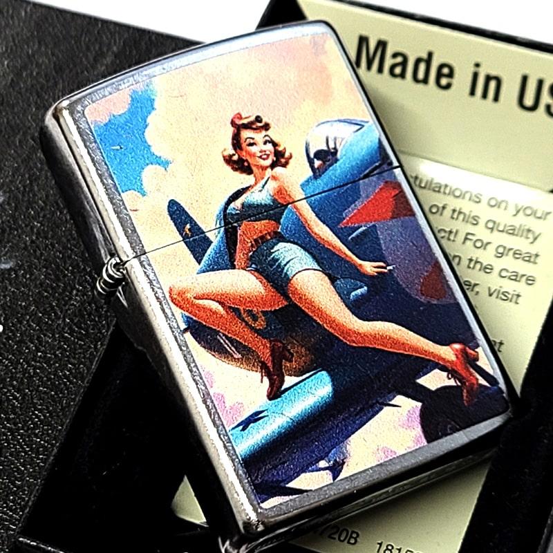 ZIPPO（ジッポー） ライター レトロ セクシー 女性 飛行機 アメリカン