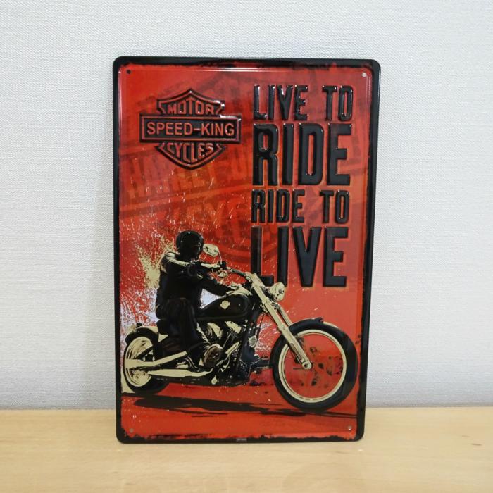 ブリキ看板アメリカン バイク Ride To Live ビンテージ プレート 壁飾り ビンテージ 雑貨 インテリア 可愛い かわいい サーファー カフェ 店舗 Z248 Zippoタバコケース喫煙具のハヤミ 通販 Yahoo ショッピング