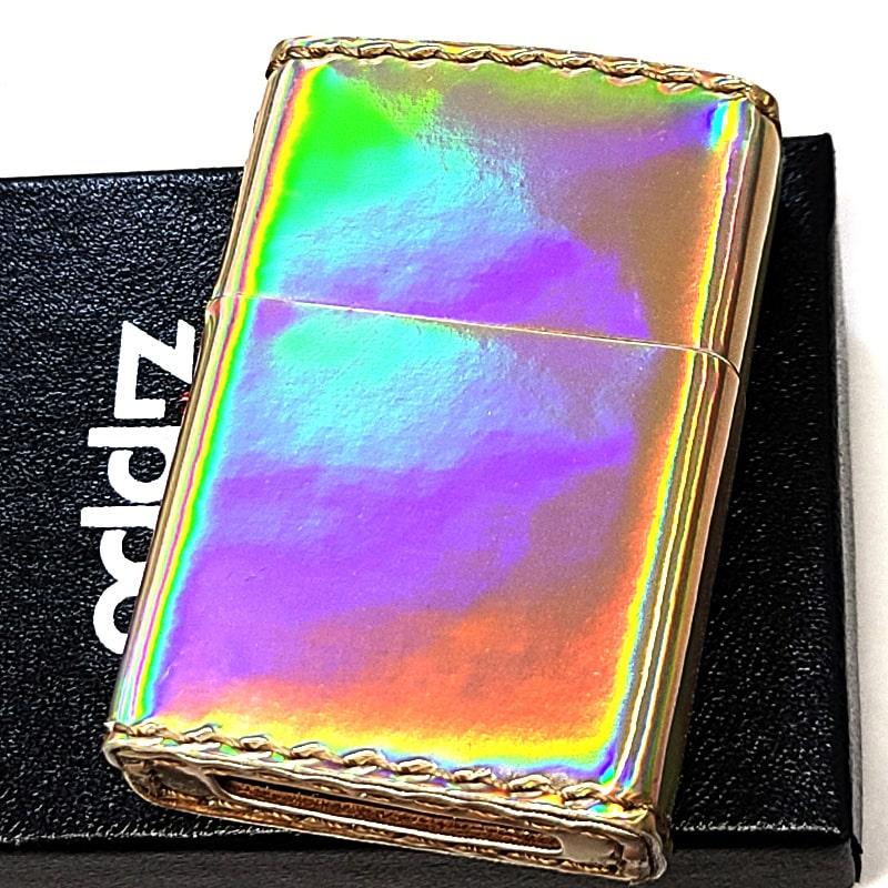 ZIPPO（ジッポー） ライター オーロラ ゴールド 綺麗 ジッポ 5面加工