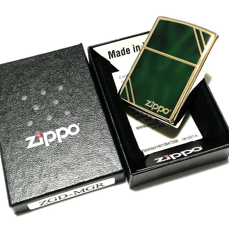 ZIPPO ライター クラシック マーブル ゴールド＆グリーン ジッポ