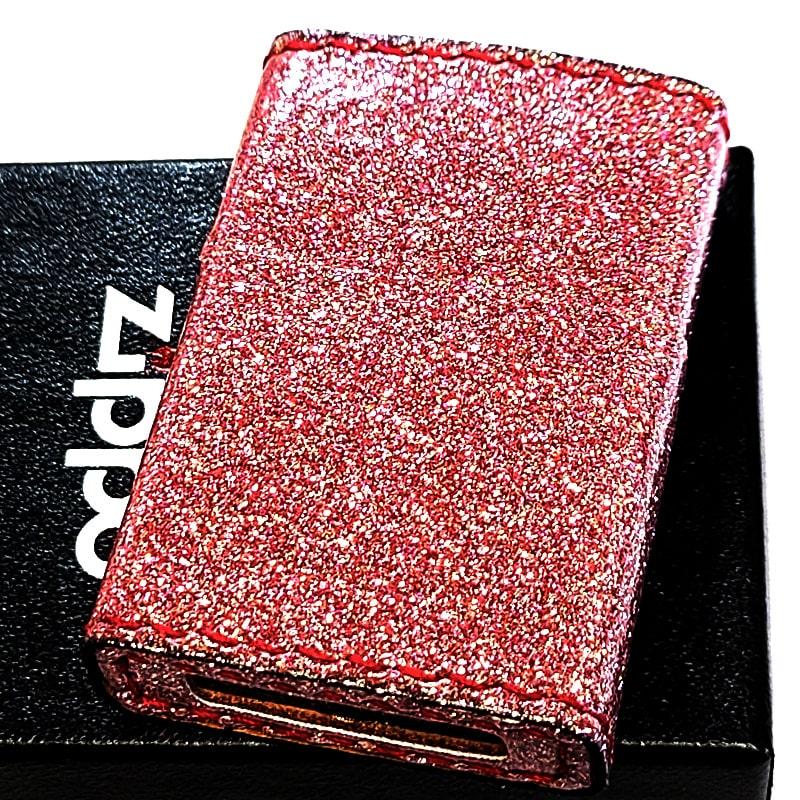 ZIPPO（ジッポー） ライター レディース ピンク グリッターレザー 