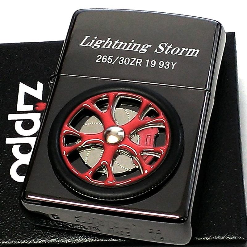 ZIPPO ライター スピニングホイール 大型回転メタル ジッポ Spinning Wheel ブラック＆レッド スポーツカー 車 かっこいい
