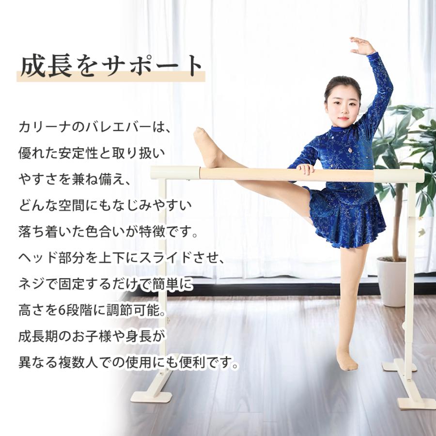 バレエバー バレエスタンド バー 6段階調整 幅広横幅110cm 耐荷重120kg 