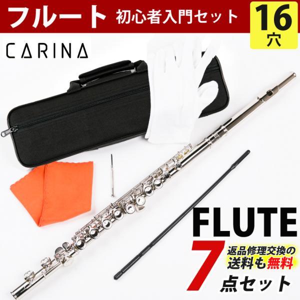 【美品】Carina カリーナ　フルート　管楽器　ケース付き　音楽　初心者　入門 フルート 初心者 吹奏楽 練習用 ケース付き ニッケルメッキ 入学式