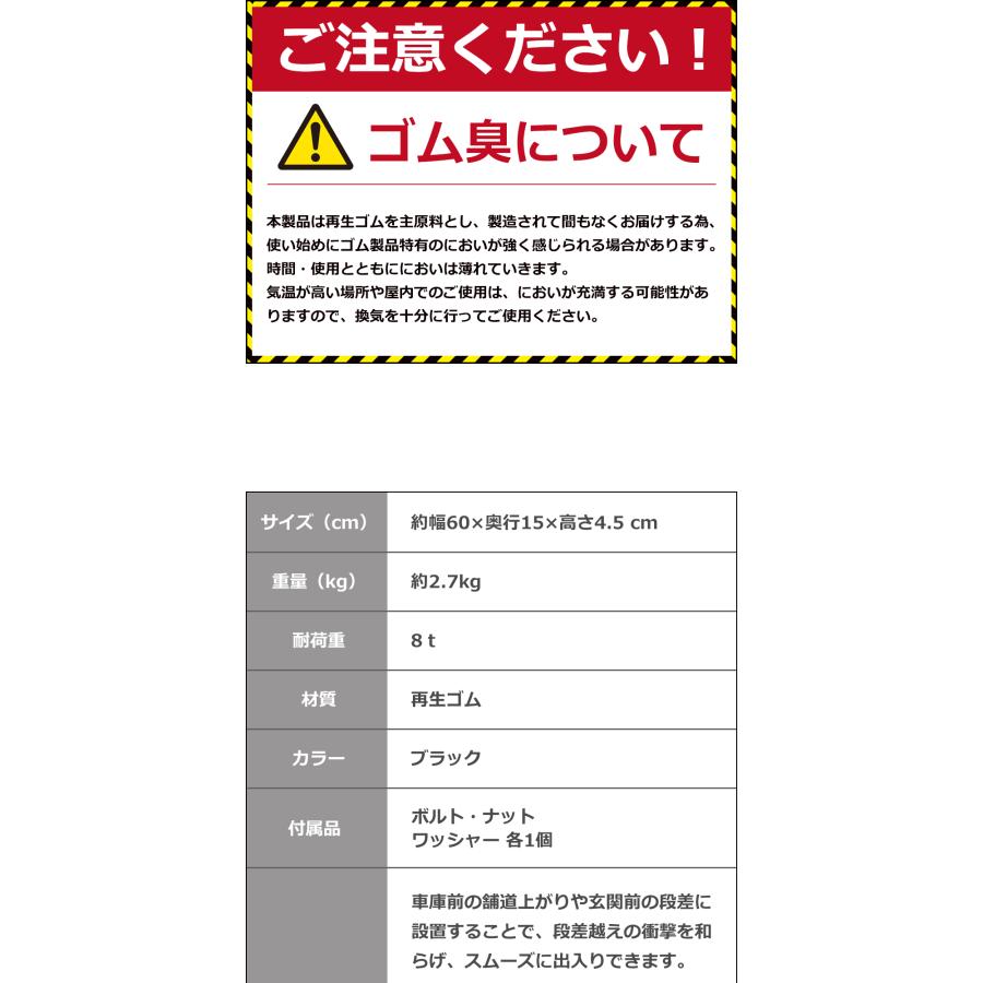 段差プレート 約5cm段差 ゴム製 幅60cm ゴム段差プレート 段差スロープ