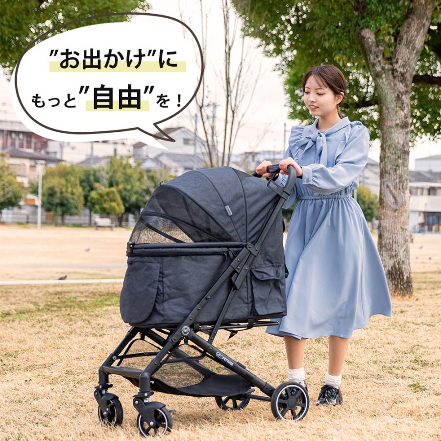 *ペットカート★ 4輪 耐荷重25kg スリム 低め スカイブルー 他カラー有 ペットカート 4輪（低い） 折りたたみ 犬 猫 ネコ ドックカート