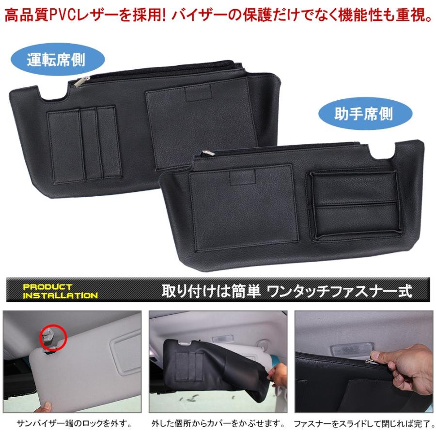 トヨタ プリウス 50系 サンバイザー カバー 収納 日よけ PVC レザー