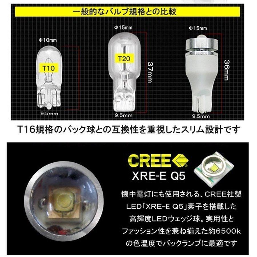 CX-8 KG系 T10 LED バックランプ 6500K 3W級 ホワイト CREE XRE-E Q5 2個セット｜hayariya｜04