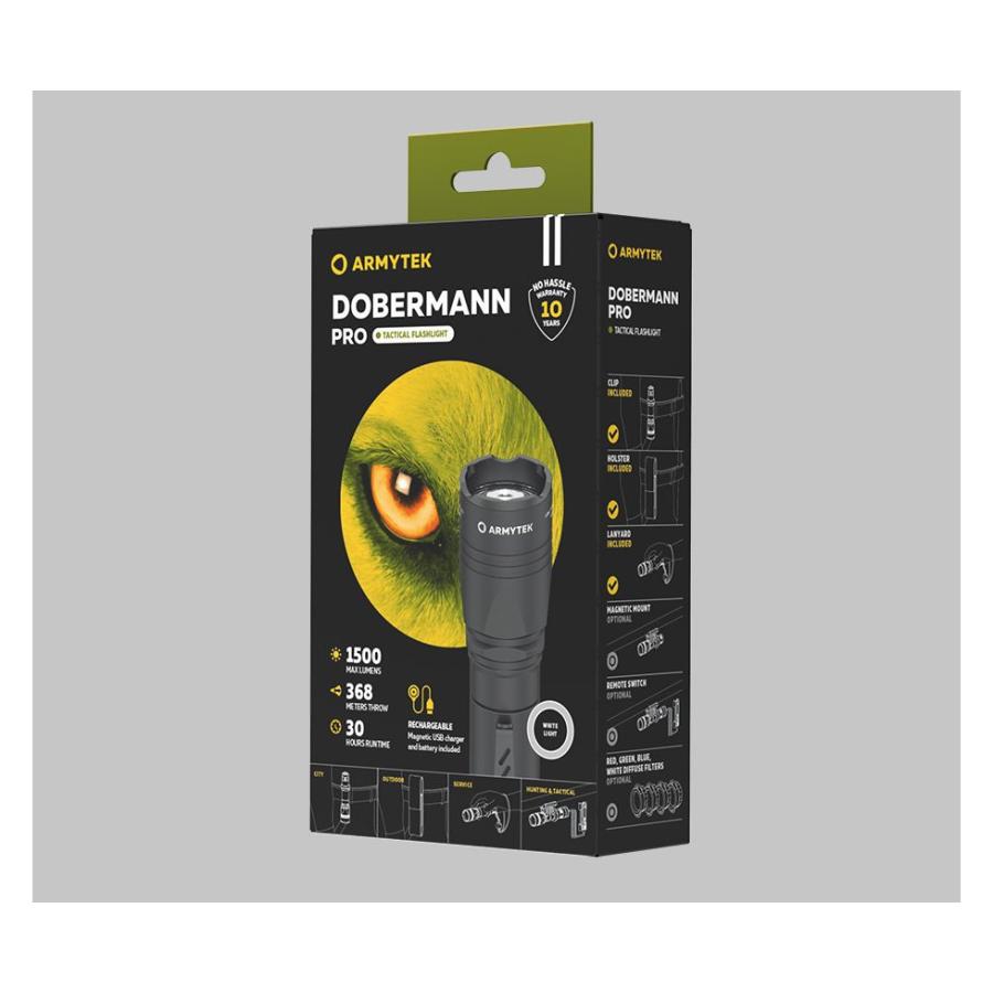 ARMYTEK DOBERMANN PRO XHP35 HI 白色光 タクティカルフラッシュライト