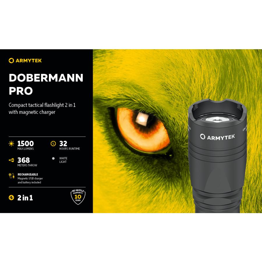 ARMYTEK DOBERMANN PRO XHP35 HI 白色光 タクティカルフラッシュライト