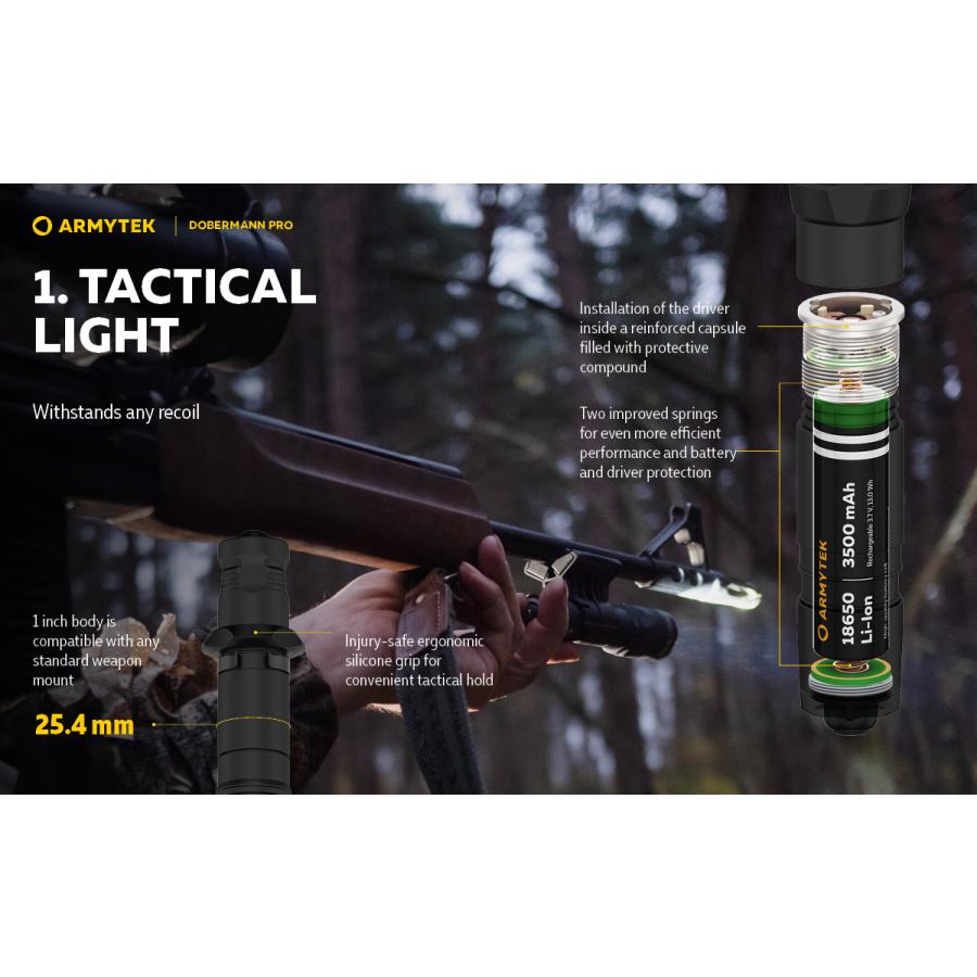 ARMYTEK DOBERMANN PRO XHP35 HI 白色光 タクティカルフラッシュライト