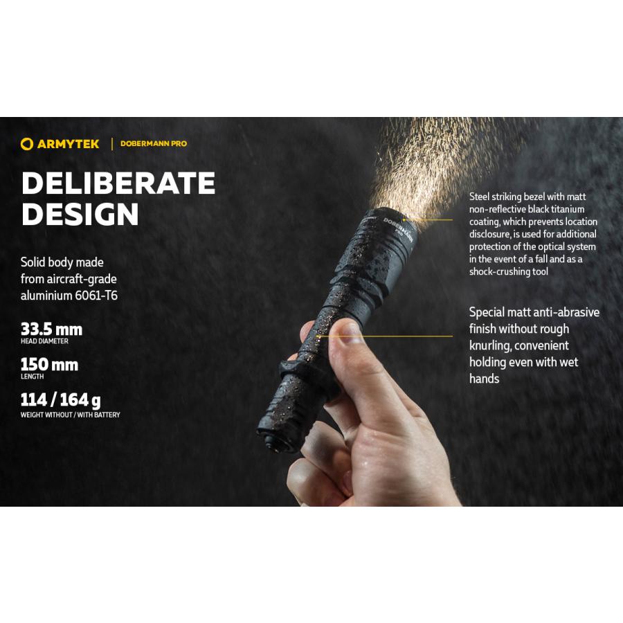 ARMYTEK DOBERMANN PRO XHP35 HI 白色光 タクティカルフラッシュライト