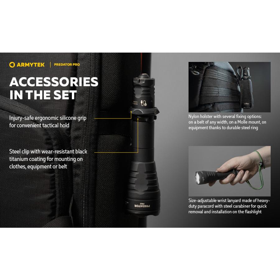 ARMYTEK PREDATOR PRO XHP35 HI 白色光 タクティカルフラッシュ ARMYTEK PREDATOR PRO XHP35 HI 白色光 タクティカルフラッシュ