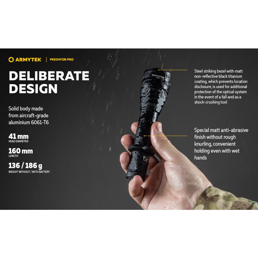 ARMYTEK PREDATOR PRO XHP35 HI 白色光 タクティカルフラッシュ