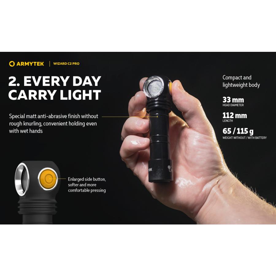 ARMYTEK WIZARD C2 PRO XHP50.2 フラッシュライト ヘッドライト 白色光