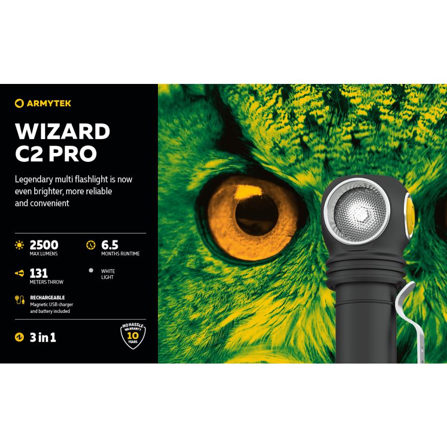 ARMYTEK WIZARD C2 PRO XHP50.2 フラッシュライト ヘッドライト 白色光
