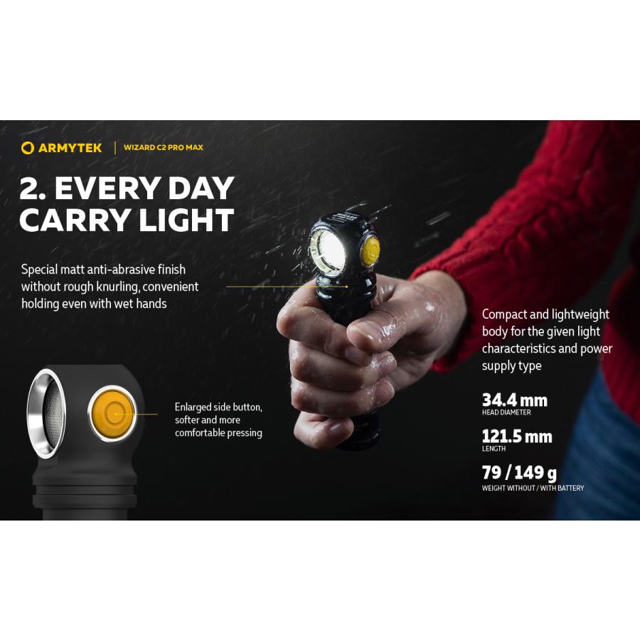 ARMYTEK WIZARD C2 PRO MAX XHP70.2 フラッシュライト ヘッド