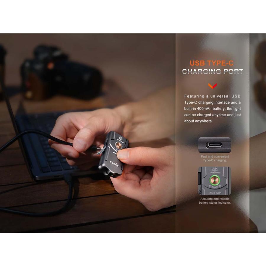 FENIX（アウトドア） Fenix E03R V2.0 キーチェーンライト 最大
