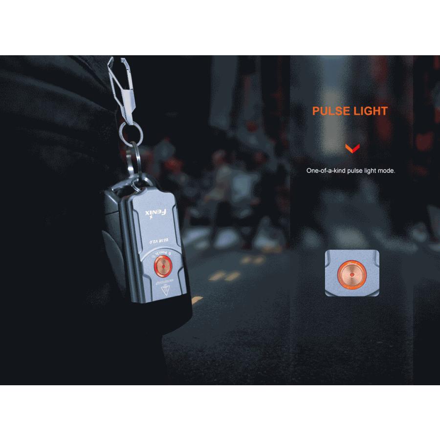 Supreme E03R V2.0 キーチェーンフラッシュライト, 赤 Fenix E03R v2.0 Keychain Flashlight, Grey, 500 Lumen Bright