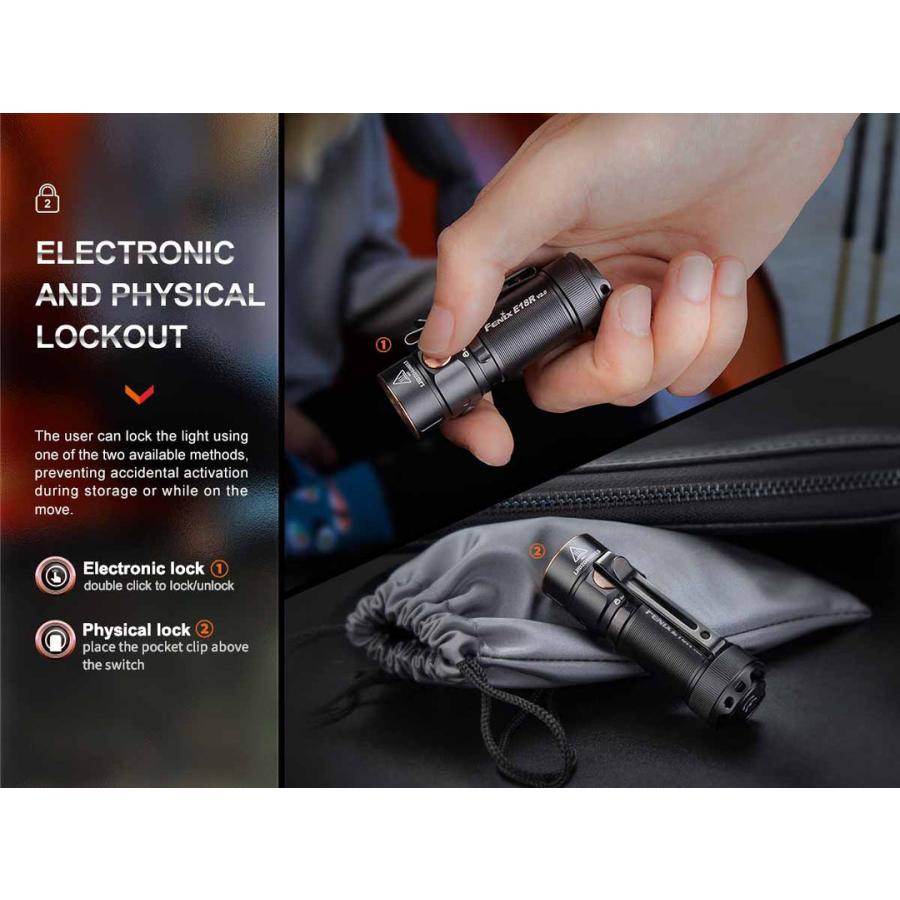 フェニックス　ＦＥＮＩＸ　Ｅ１８Ｒ　Ｖ２．０　フラッシュライト Fenix E18R V2.0 Rechargeable EDC Flashlight - Fenix Lighting