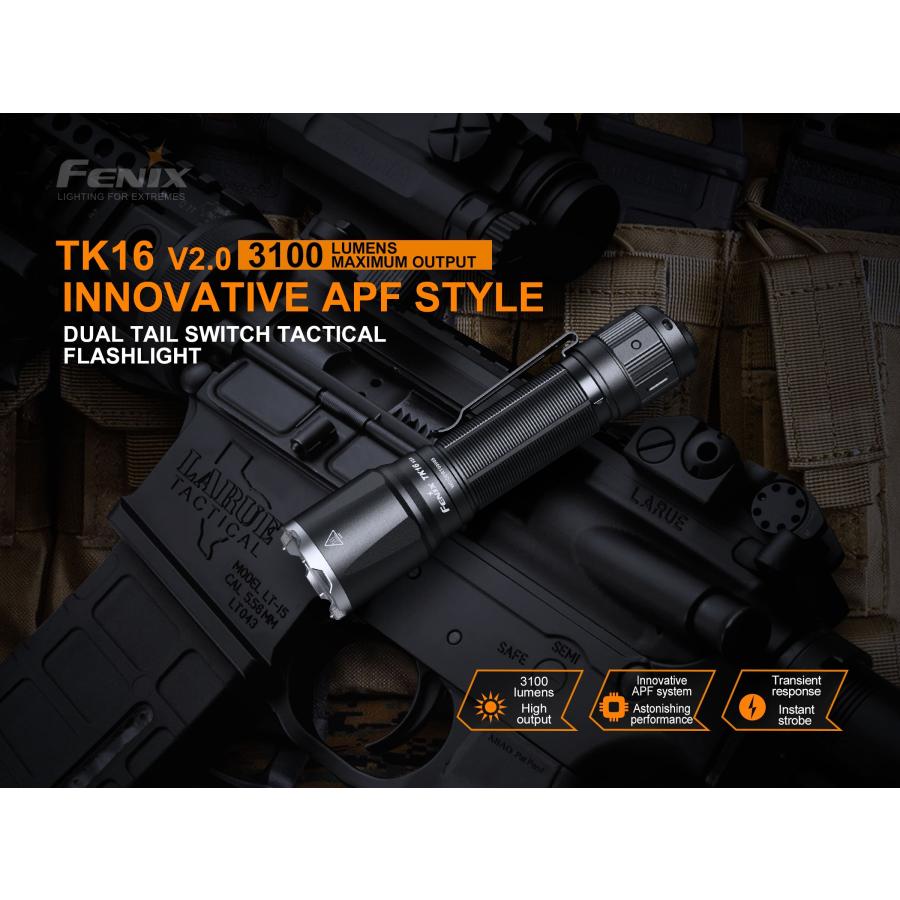 Fenix TK16 V2.0 タクティカルフラッシュライト 3100ルーメン 照射距離