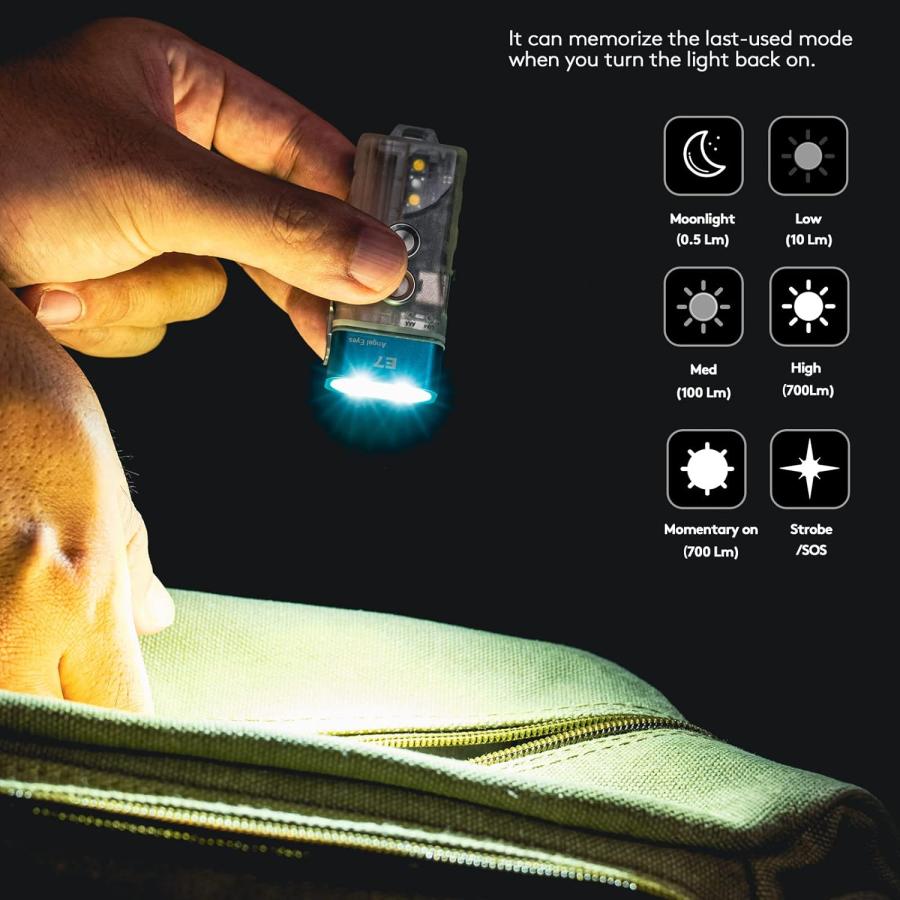 RovyVon Angel Eyes E7 キーホルダーライト EDC 700ルーメン USB-C充電