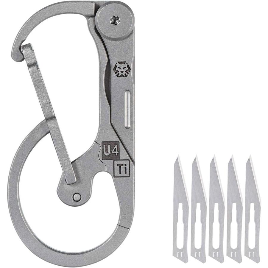 RovyVon U4 カラビナ ナイフ マルチツール キーホルダー チタン合金