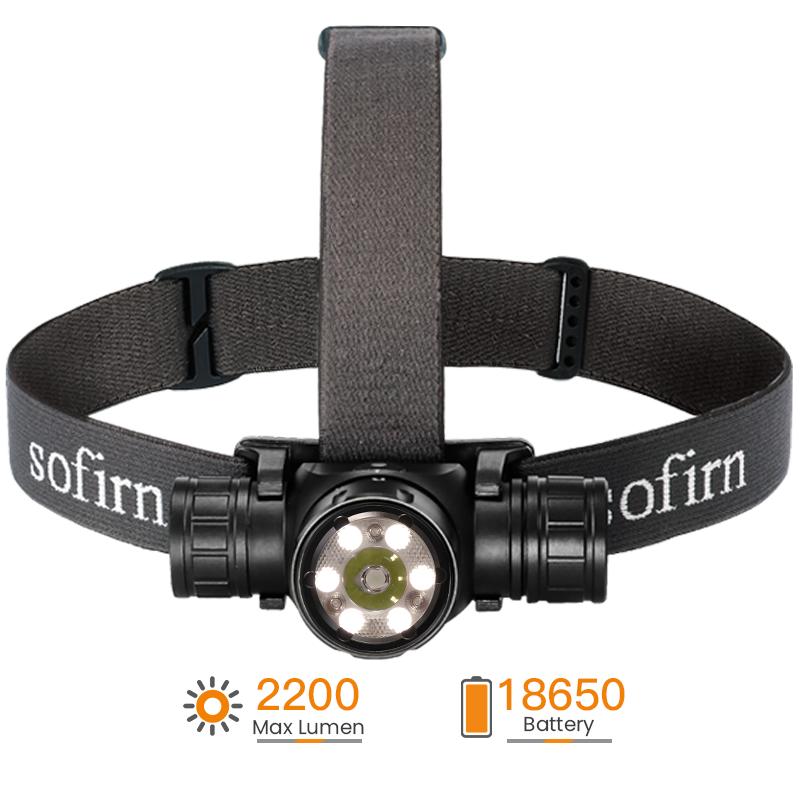 Sofirn HS21 ヘッドライト T字型 2200ルーメン USB-C充電式 LED10個