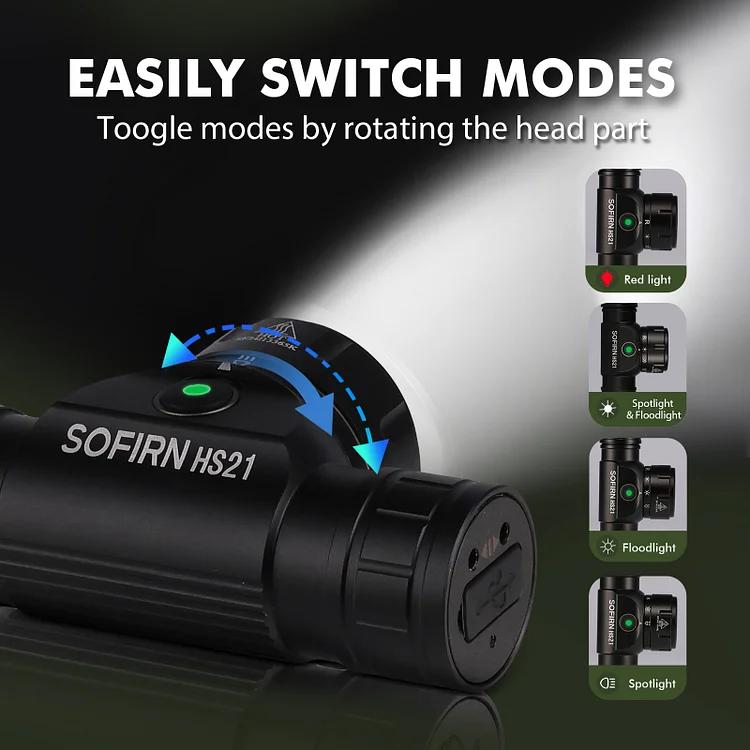 Sofirn HS21 ヘッドライト 充電式 赤光付き 2200ルーメン高輝度A Amazon.co.jp: Sofirn HS21 ヘッドライト 充電式 赤光付き 2200