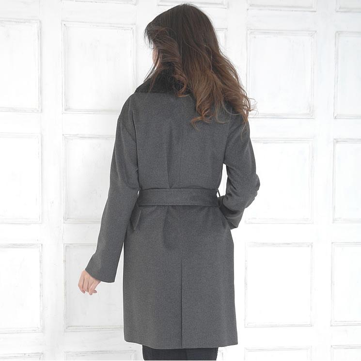 コート レディース カシミヤコート カシミヤ100% ミンクトリム ファー