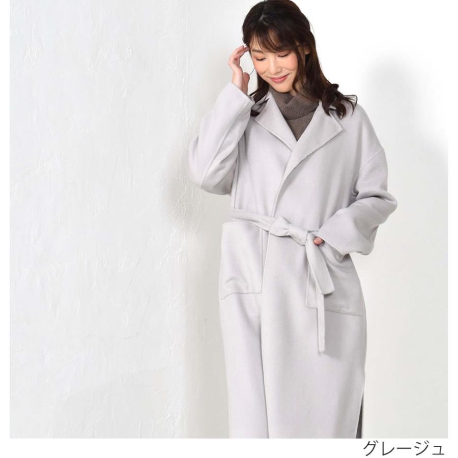 チェスターコート カシミヤ ウール混 ダブルフェイス コート カシミア  ロング 通勤 おしゃれ(ca3109) | Merfirge | 12