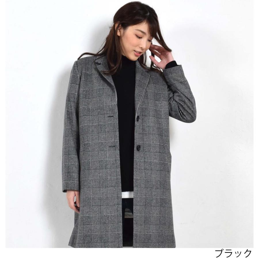 チェスターコート カシミヤ ウール混 グレンチェック   カシミア ジャケット ミドル丈 おしゃれ(ca3118) | Merfirge | 14