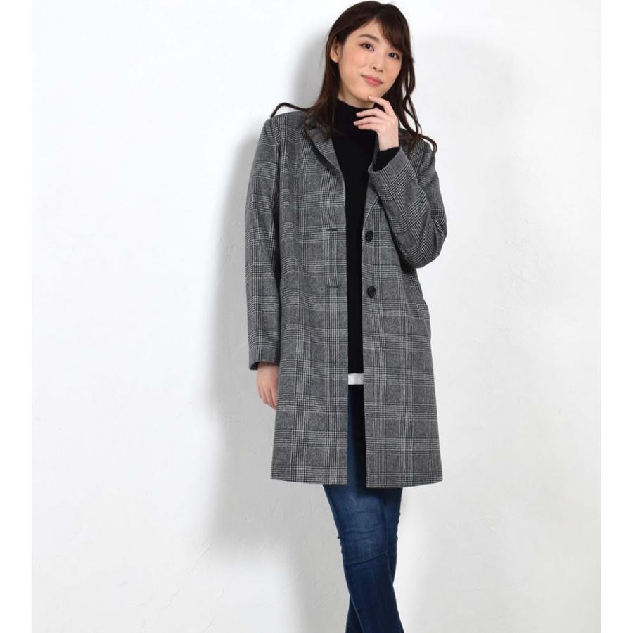 チェスターコート カシミヤ ウール混 グレンチェック   カシミア ジャケット ミドル丈 おしゃれ(ca3118) | Merfirge | 15